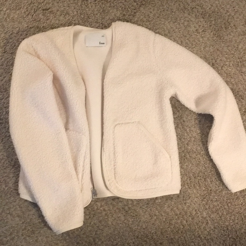 Aritzia shearling zip up